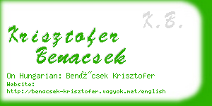 krisztofer benacsek business card